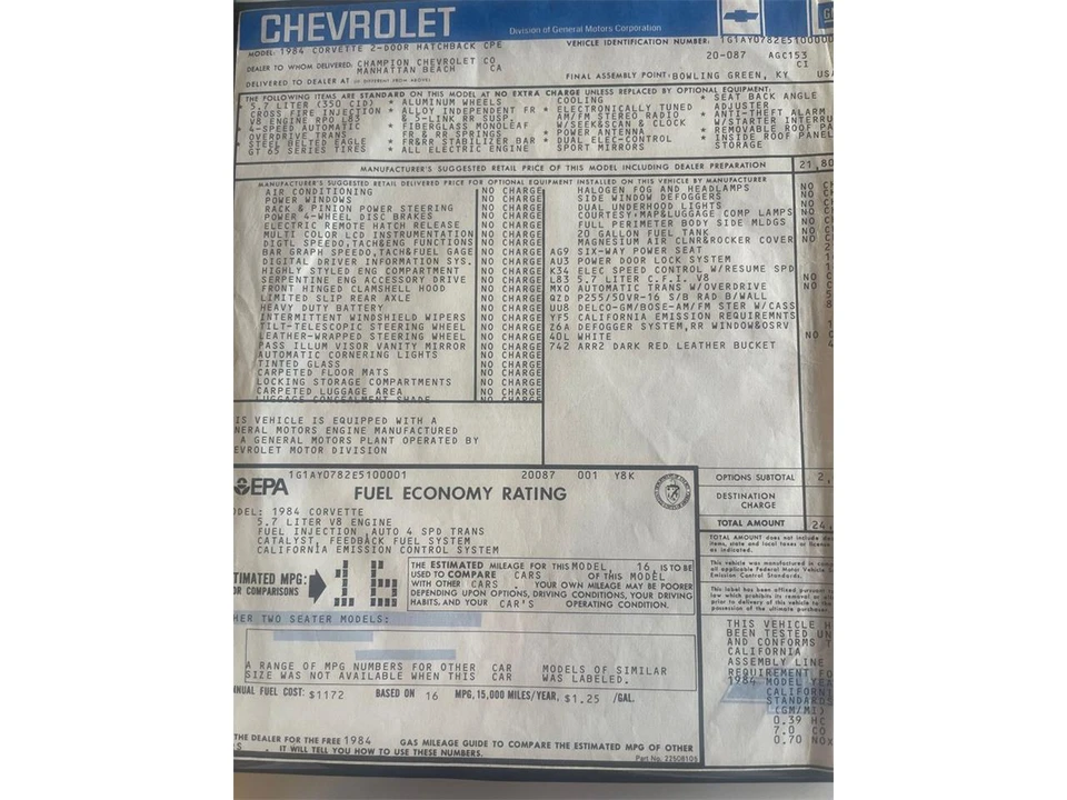 1984 Chevrolet Corvette C4 - Image 16 of 19