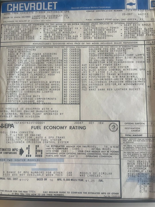 1984 Chevrolet Corvette C4 - Image 16 of 19
