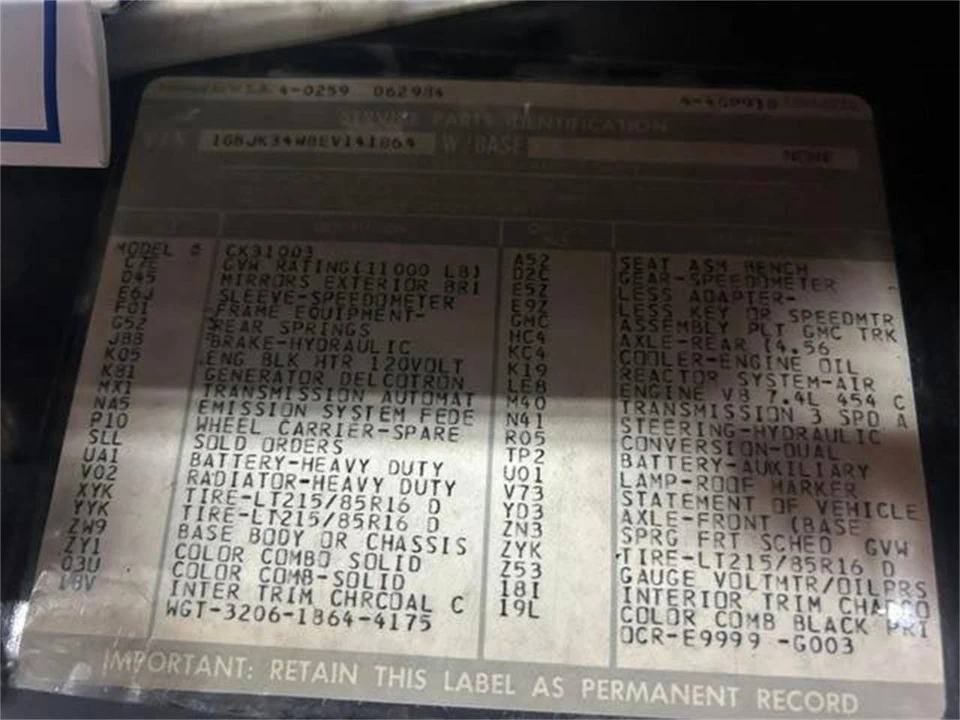 1984 Chevrolet C/K 3rd Gen - Image 7 of 7
