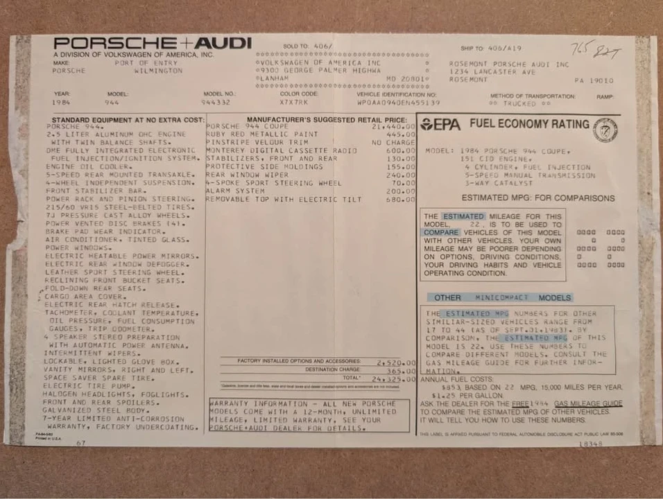 1984 Porsche 944 - Image 17 of 20