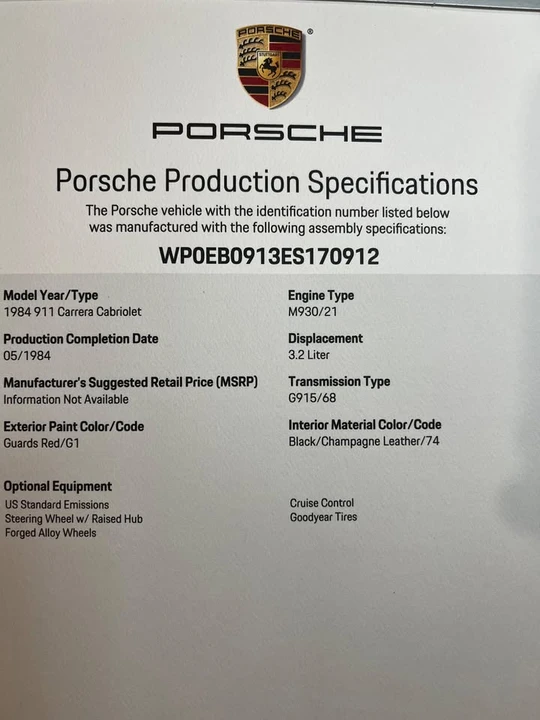 1984 Porsche 911 Carrera 3.2 - Image 19 of 19