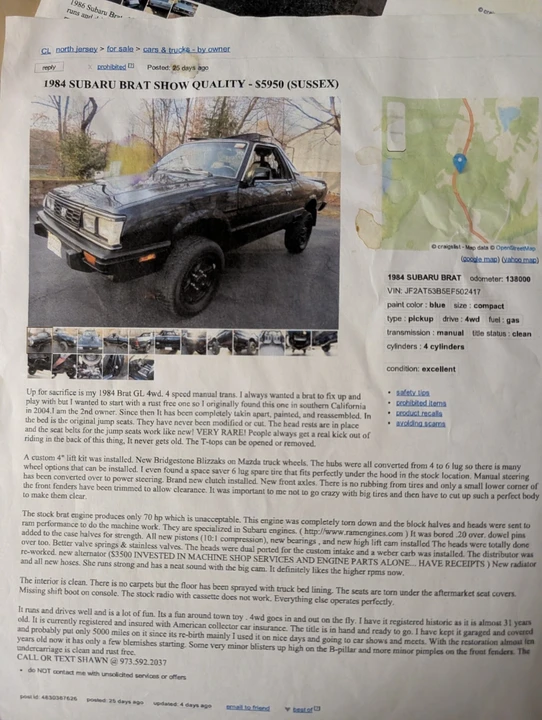 1984 Subaru BRAT 2nd Gen - Image 16 of 27