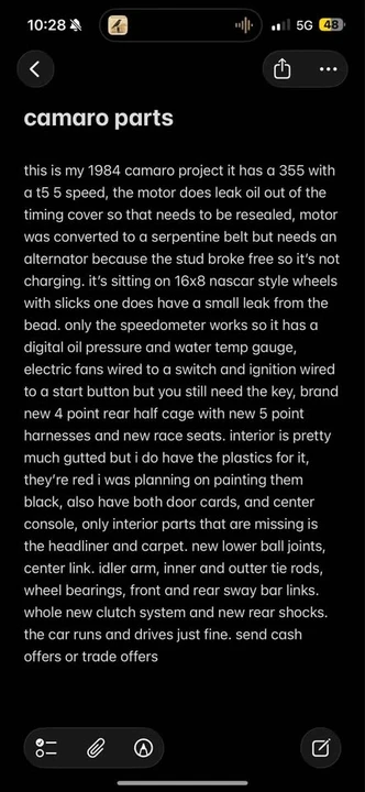 1984 Chevrolet Camaro 3rd Gen - Image 7 of 7