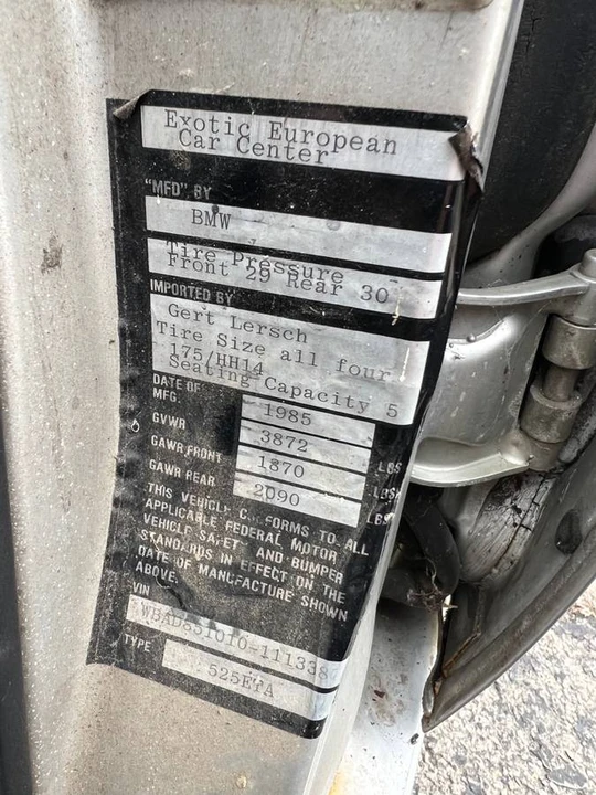 1985 BMW E28 5 Series - Image 14 of 23