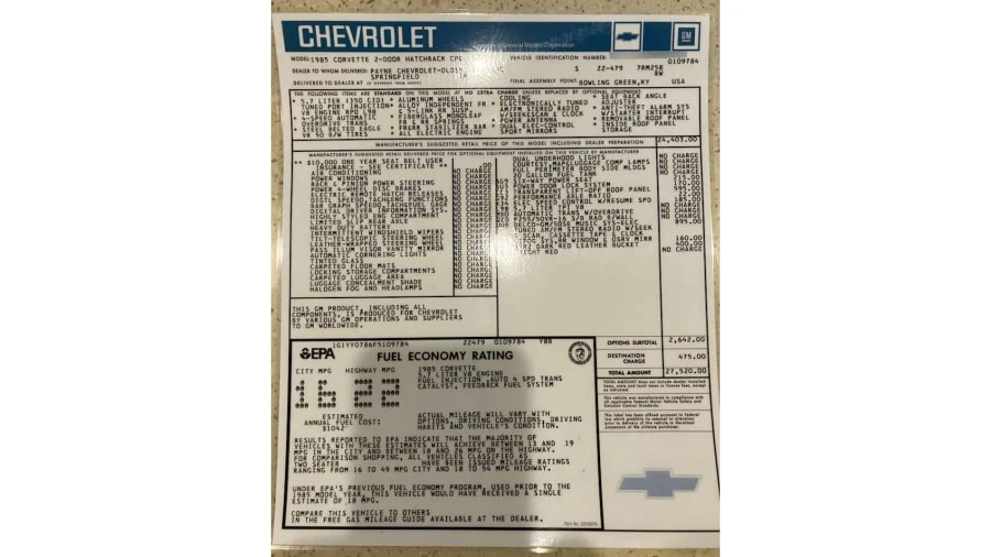 1985 Chevrolet Corvette C4 - Image 13 of 14