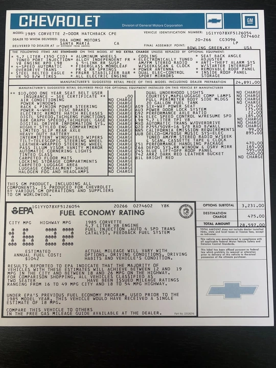 1985 Chevrolet Corvette C4 - Image 14 of 14