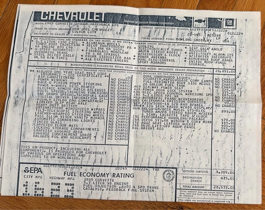 1985 Chevrolet Corvette C4 - Image 20 of 20