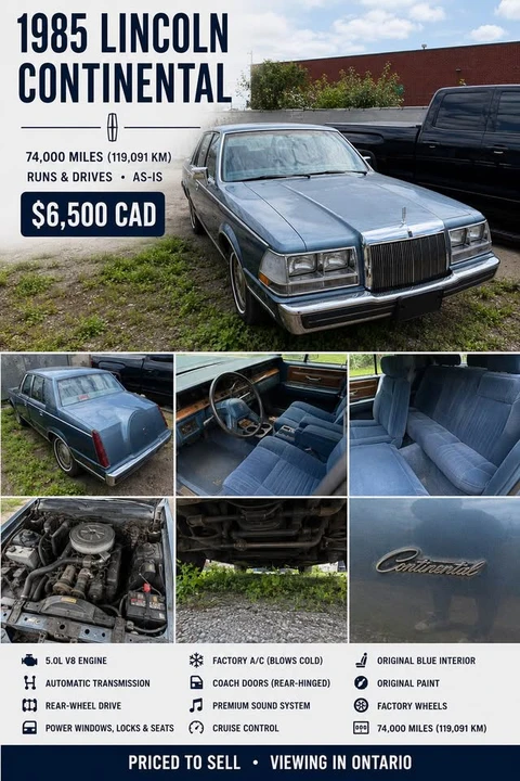 1985 Lincoln Continental 7th Gen - Image 2 of 13