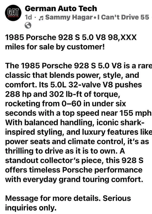 1985 Porsche 928 S - Image 3 of 10