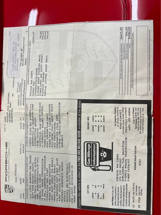 1985 Porsche 944 - Image 12 of 14