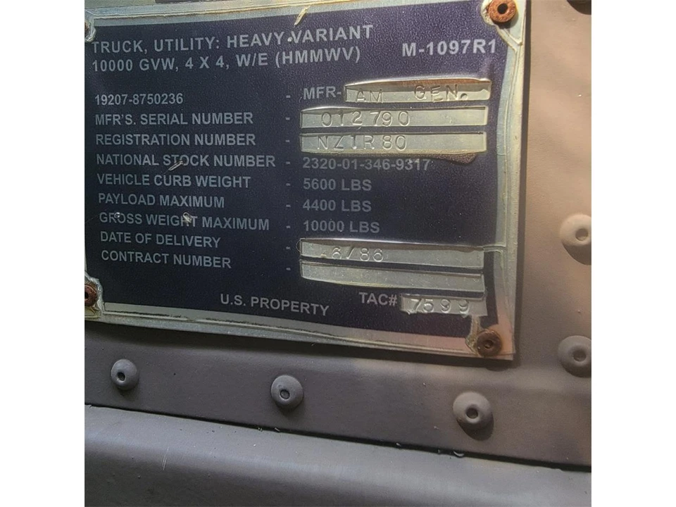 1986 AM General Hummer - Image 30 of 31