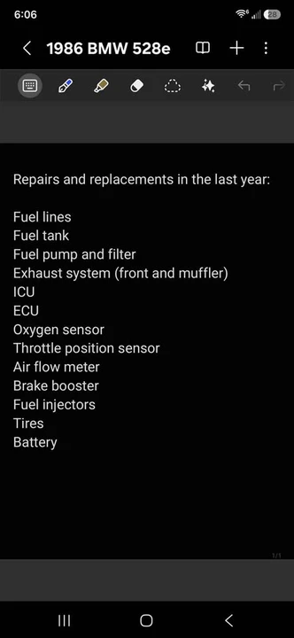 1986 BMW E28 5 Series - Image 20 of 20