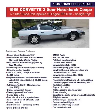 1986 Chevrolet Corvette Coupe