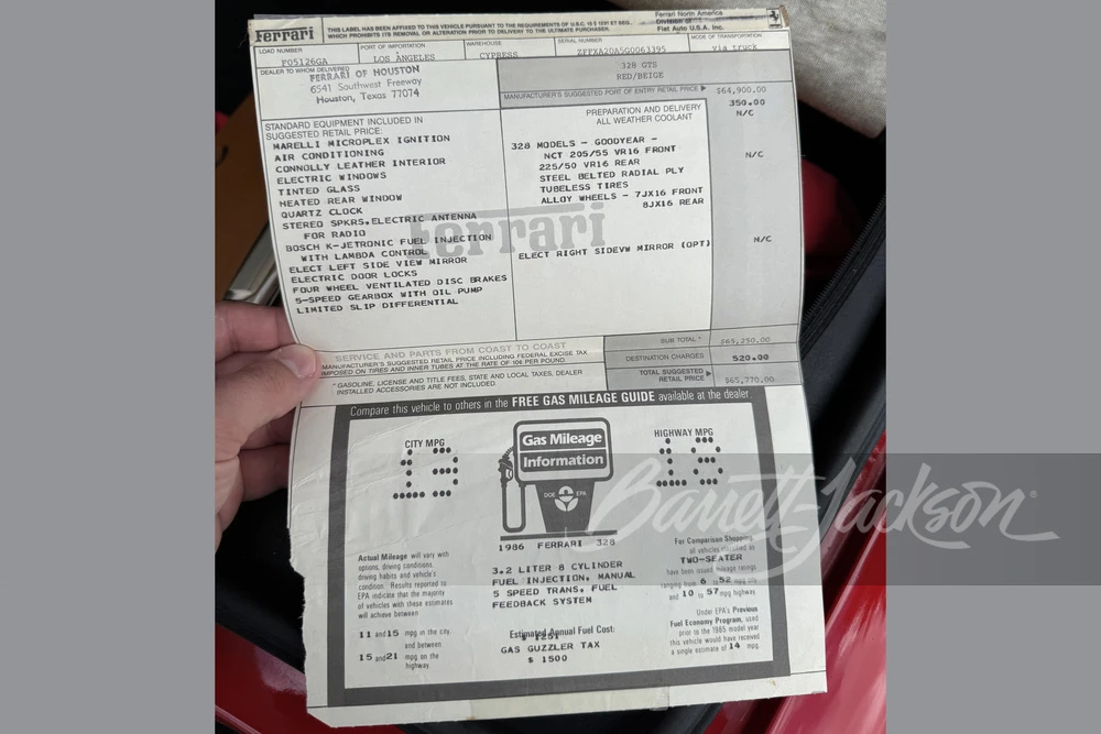 1986 Ferrari 328 GTS - Image 16 of 16
