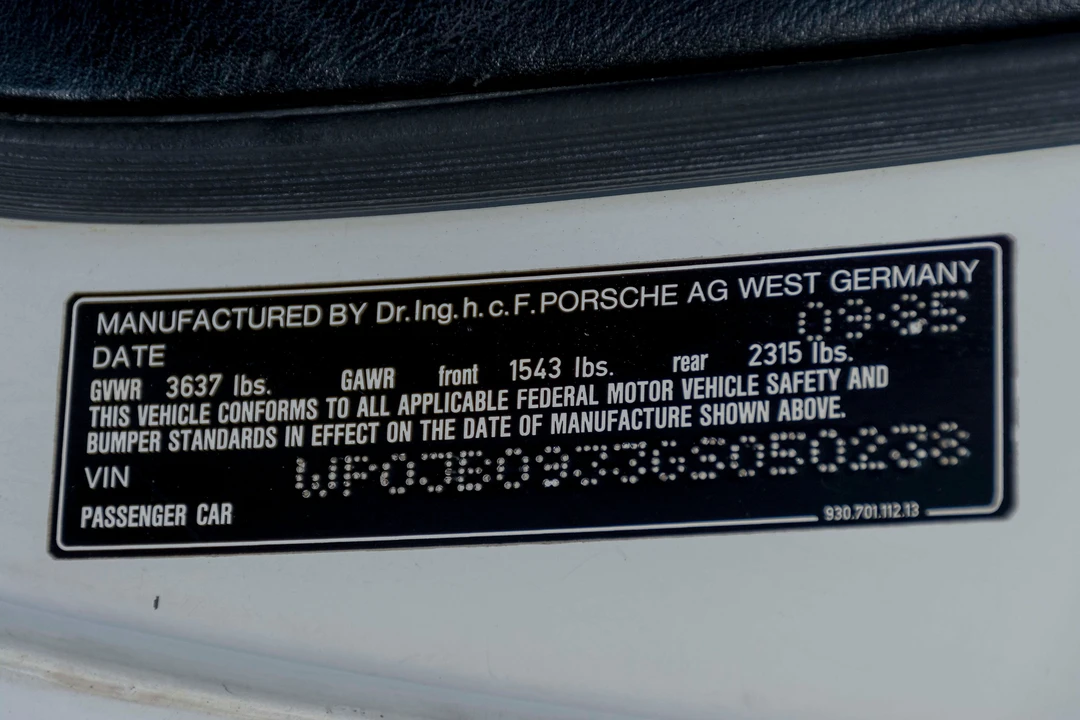 1986 Porsche 930 Turbo - Image 19 of 31