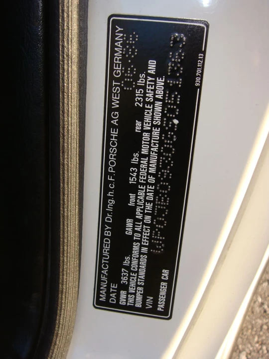 1986 Porsche 930 Turbo - Image 7 of 7