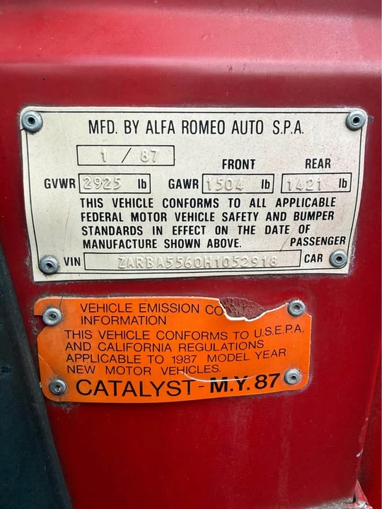 1987 Alfa Romeo Series 3 - Image 20 of 20