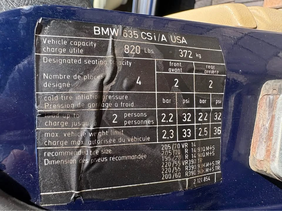 1987 BMW E24 6 Series - Image 13 of 16