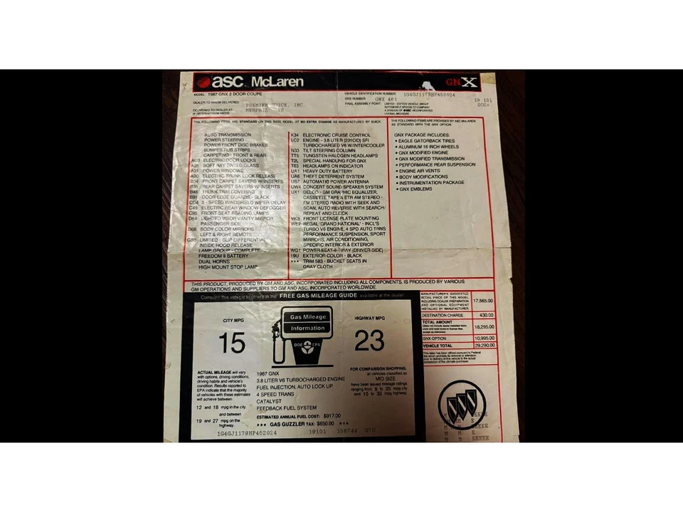 1987 Buick Grand National GNX - Image 22 of 26