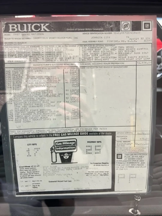 1987 Buick Grand National - Image 13 of 13
