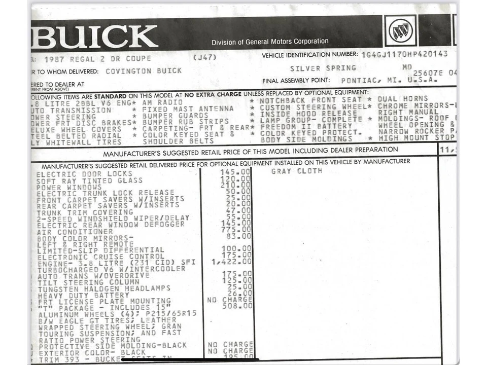 1987 Buick Regal - Image 23 of 25