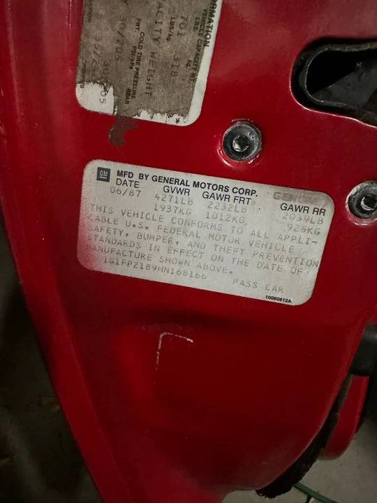 1987 Chevrolet Camaro 3rd Gen - Image 22 of 22