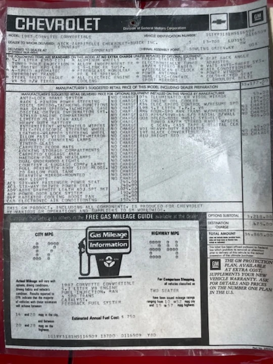 1987 Chevrolet Corvette C4 - Image 27 of 28