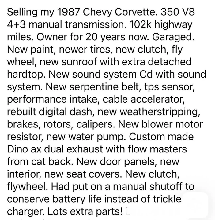 1987 Chevrolet Corvette C4 - Image 19 of 20