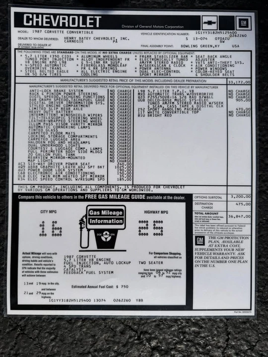 1987 Chevrolet Corvette C4 - Image 18 of 18