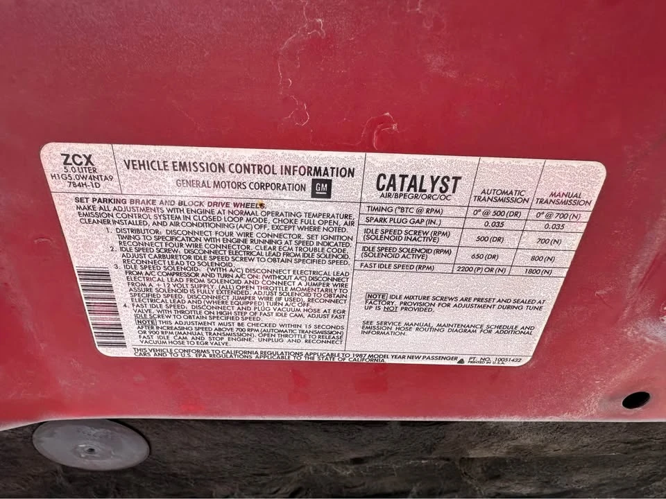 1987 Chevrolet Camaro 3rd Gen - Image 18 of 18