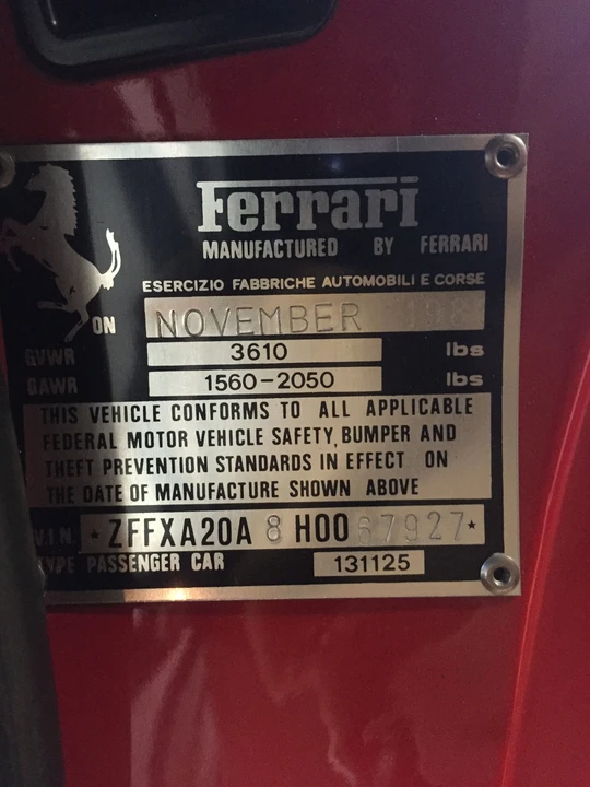1987 Ferrari 328 GTS - Image 12 of 31