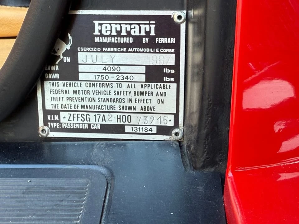 1987 Ferrari Testarossa - Image 19 of 20