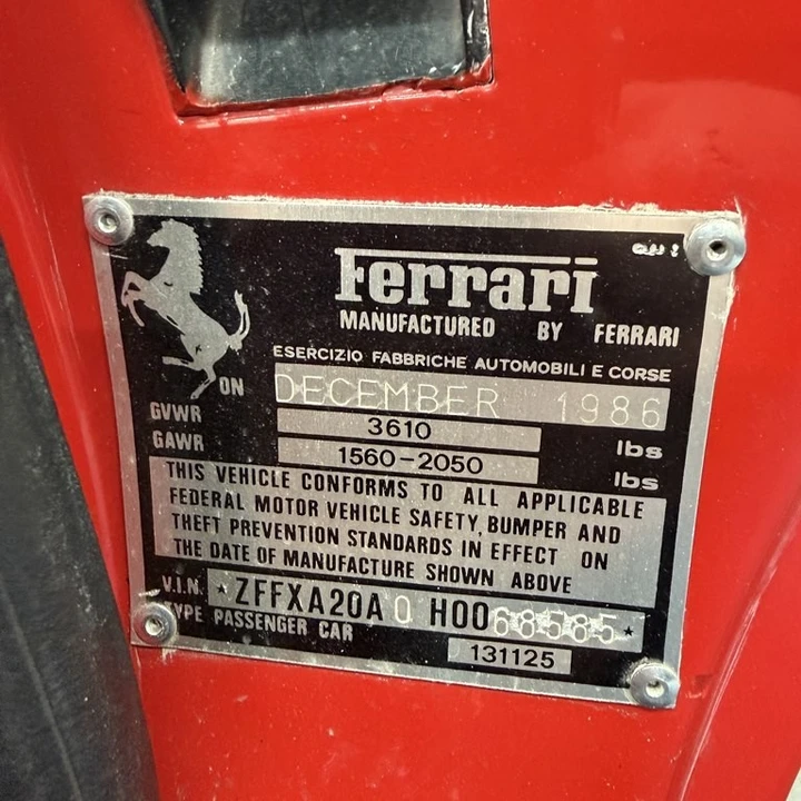 1987 Ferrari 328 GTS - Image 19 of 19