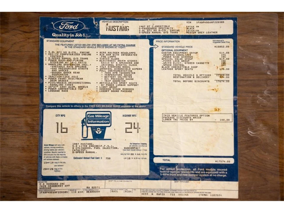 1987 Ford Mustang 3rd Gen - Image 25 of 25