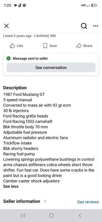 1987 Ford Mustang GT 3rd Gen - Image 8 of 8