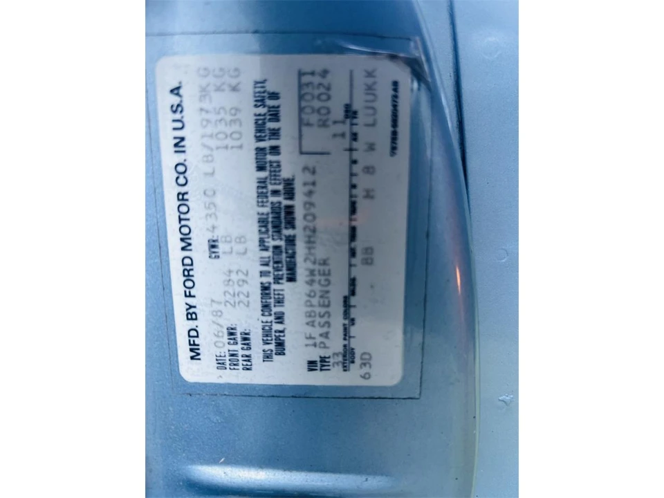 1987 Ford Thunderbird 9th Gen - Image 16 of 17