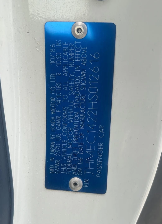 1987 Honda CR-X 1st Gen - Image 28 of 28