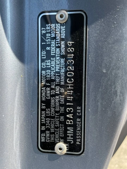 1987 Honda Prelude 2nd Gen - Image 20 of 20