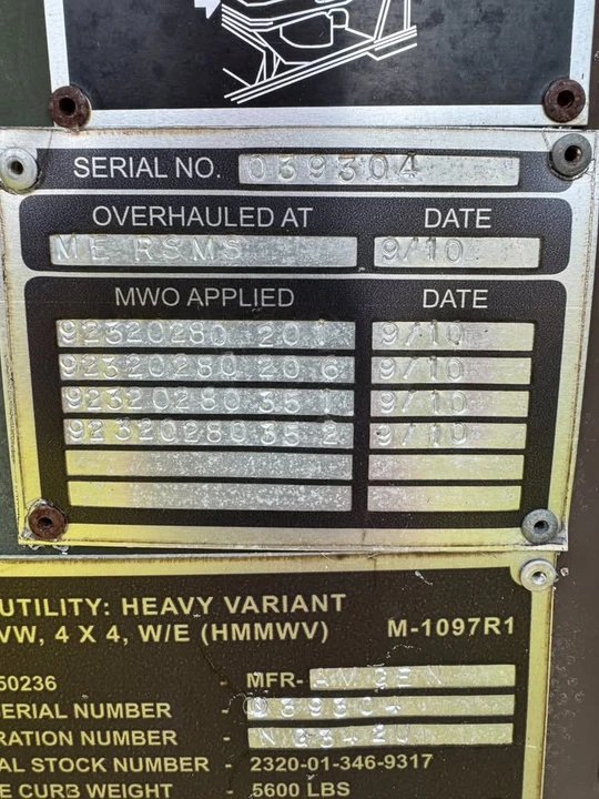 1987 Hummer HMMWV - Image 20 of 20