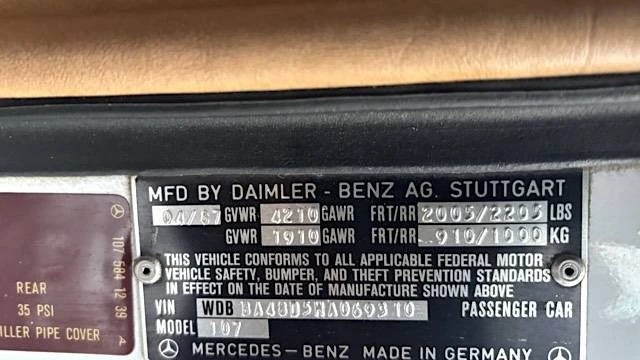1987 Mercedes-Benz R107 SL-Class - Image 22 of 24