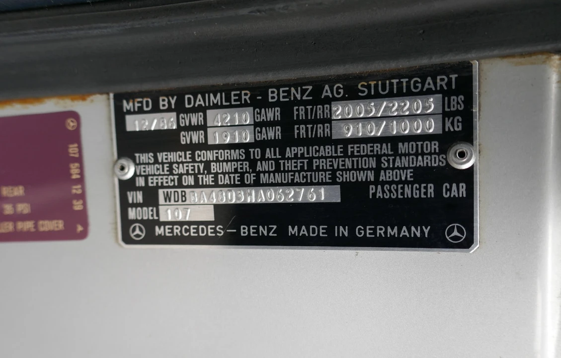 1987 Mercedes-Benz R107 SL-Class - Image 22 of 31