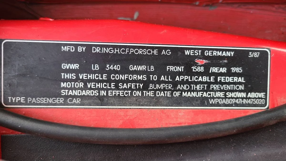 1987 Porsche 944 S - Image 12 of 19