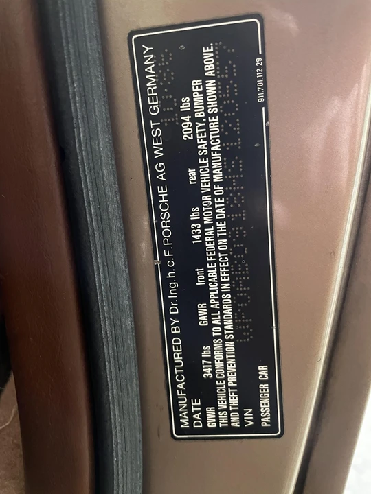 1987 Porsche 911 Carrera 3.2 - Image 26 of 31