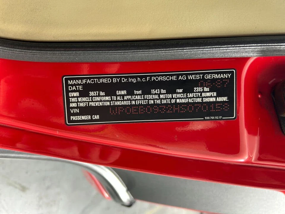 1987 Porsche 930 Turbo - Image 31 of 31