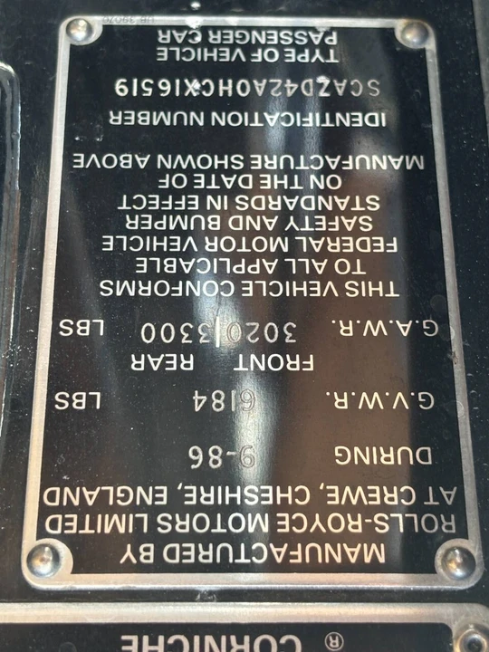 1987 Rolls-Royce Corniche Series II - Image 21 of 21