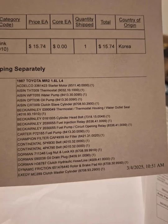 1987 Toyota AW10/11 MR2 - Image 6 of 9