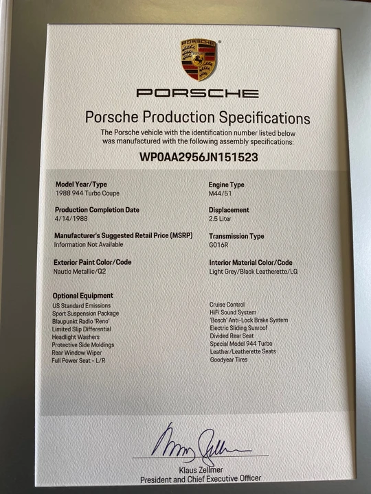 1988 Porsche 944 Turbo - Image 13 of 21