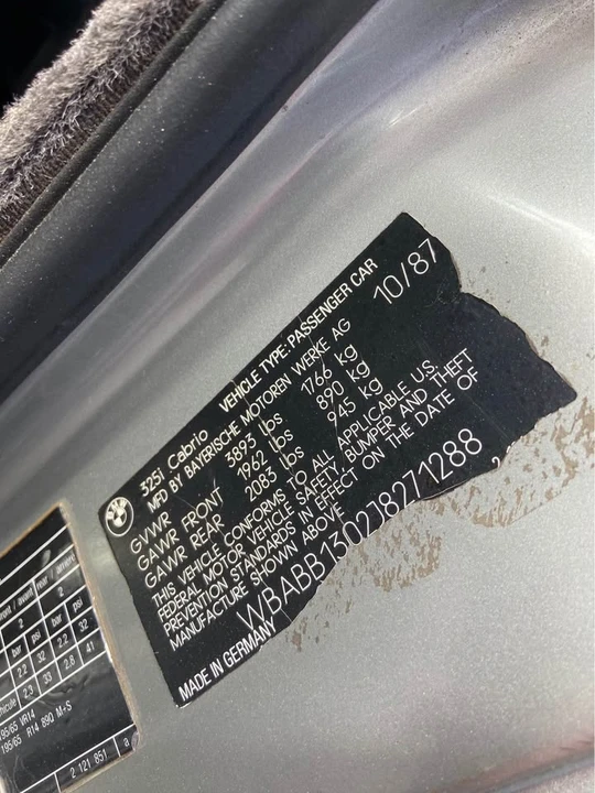 1988 BMW E30 3 Series - Image 13 of 14