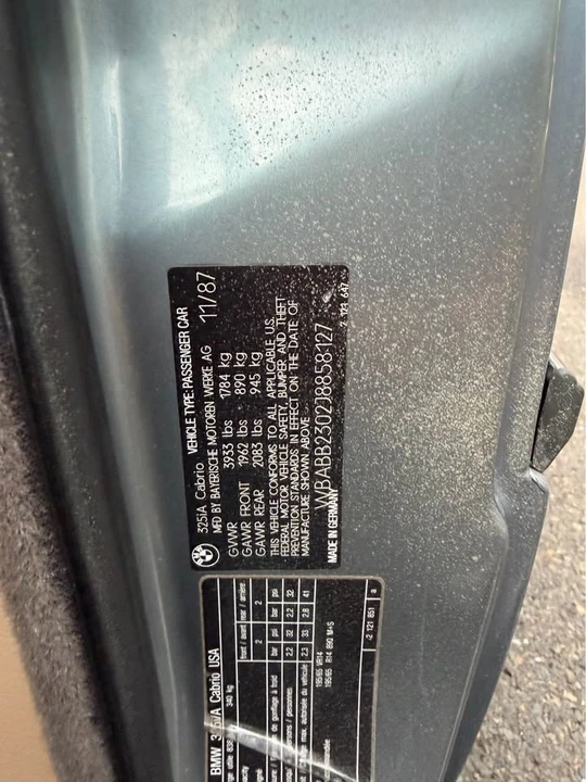1988 BMW E30 3 Series - Image 17 of 18