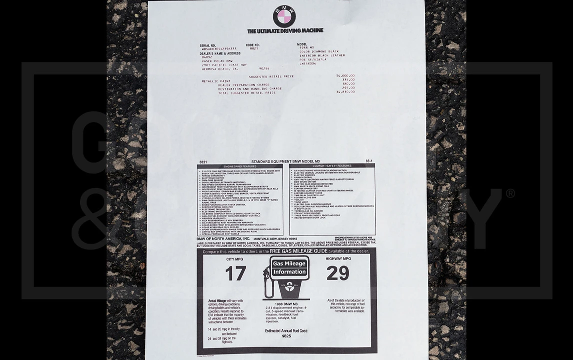 1988 BMW E30 M3 - Image 18 of 20